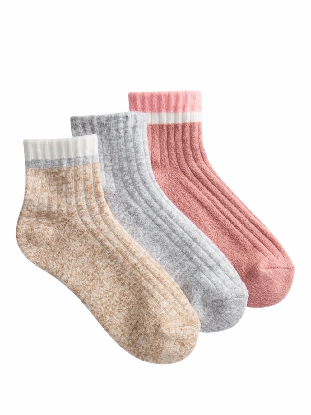 Joyspun 3-Pack Cozy Rib Ankle Socks NWT